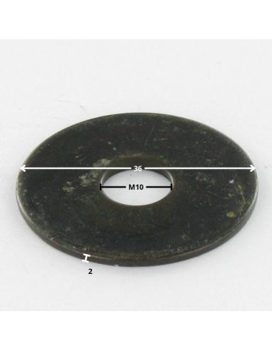 1 x Sluitring plat M10X36X2 LL Zwart...