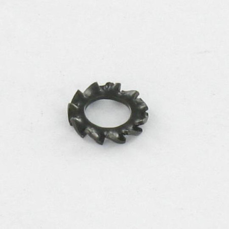 1 x Getande ring met AZ uitwendige tanden M6 Zwart gegalvaniseerd staal