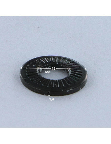 1 x Contact ringen M8X16X1.4 Zwart...