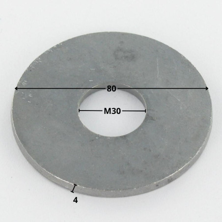 1 x Sluitring plat M30X80X4 LL hoge corrosiebestendigheid Thermisch verzinkt staal
