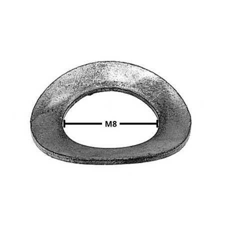 1 x Sluitring ONDUFLEX M8 Wit verzinkt staal Type B 2 golven