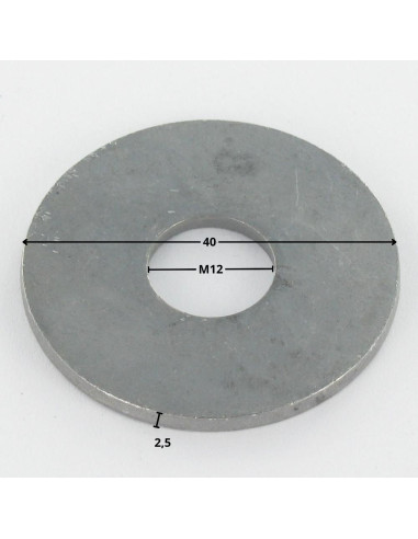 1 x Sluitring plat M12X40X2.5 LL hoge...