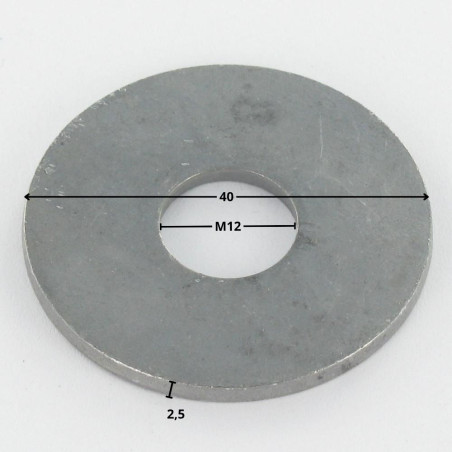 1 x Sluitring plat M12X40X2.5 LL hoge corrosiebestendigheid Thermisch verzinkt staal