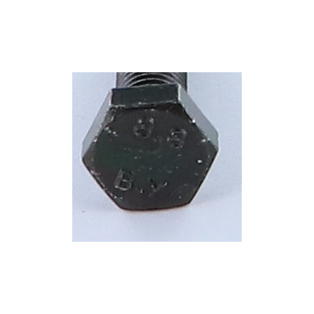 1 x Metalen schroeven zeskantkop TH M10X30 Klasse 8.8 Zwart gegalvaniseerd staal