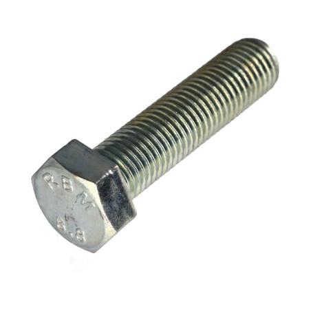 1 x Metalen schroeven zeskantkop TH M20X80 Klasse 8.8 Wit verzinkt staal