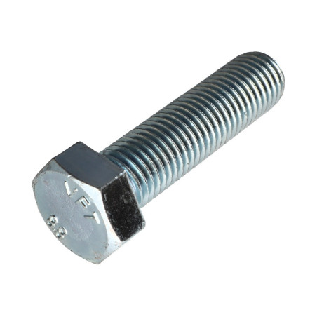 1 x Metalen schroeven zeskantkop TH M24X100 Klasse 8.8 Wit verzinkt staal