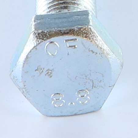 1 x Metalen schroeven zeskantkop TH M12X70 Klasse 8.8 Wit verzinkt staal