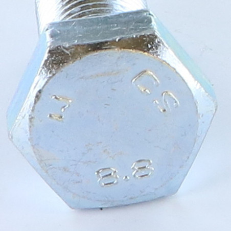 1 x Metalen schroeven zeskantkop TH M24X40 Klasse 8.8 Wit verzinkt staal