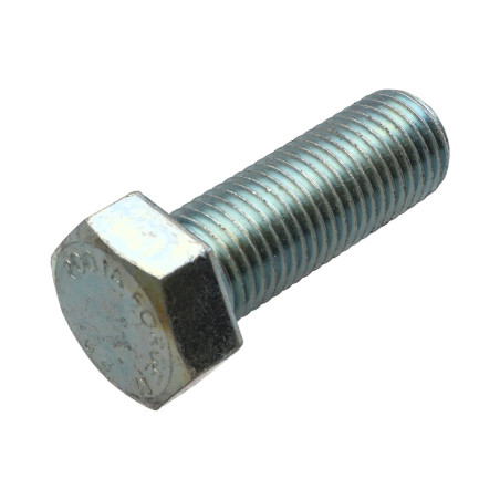 1 x Metalen schroeven zeskantkop TH M24X50 Klasse 8.8 Wit verzinkt staal