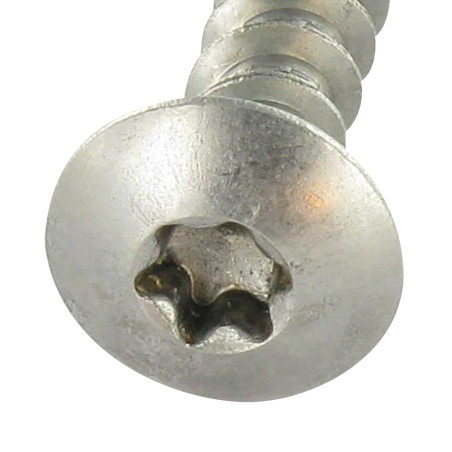1 x Schroeven scharnier 7X30 volledige draad TORX T30 RVS A2