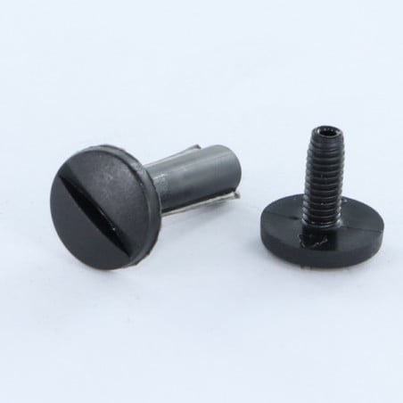 1 x Schroef binder M4X15 diameter Buis 5 zwart nylon 2 stuks mannelijk vrouwelijk