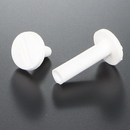 1 x Schroef binder M6X20 diameter Buis 8 wit nylon 2 stuks mannelijk vrouwelijk