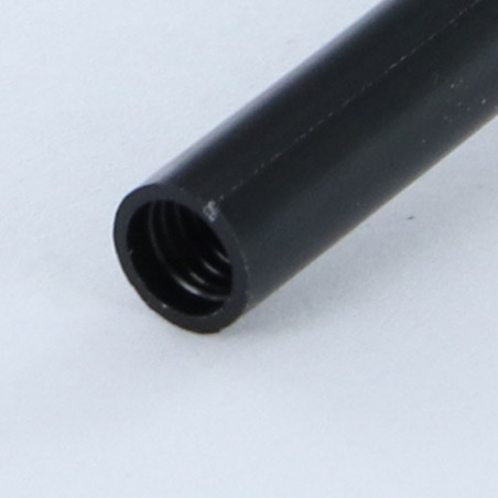 1 x Moer Hulsmoer M4X35 diameter Buis 5 zwart nylon 1 stuk