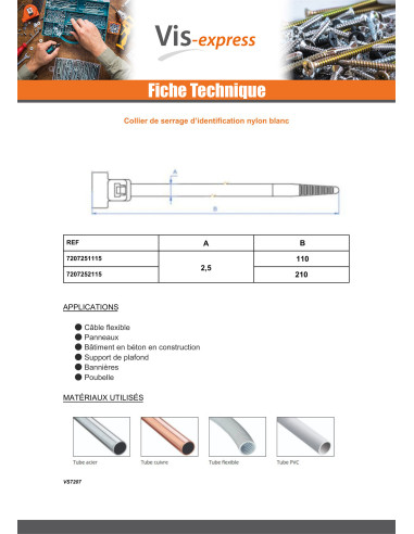 1 x Slangenklem RVS IDENTIFICATIE wit nylon...