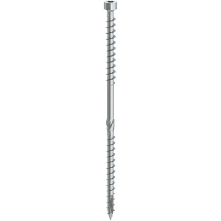 1 x Schroeven cilindrische kop dubbele draad TORX T40 8X435 Wit verzinkt staal