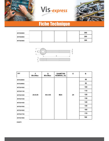 1 x Metalen schroeven to oog M10X75 bedraad op...