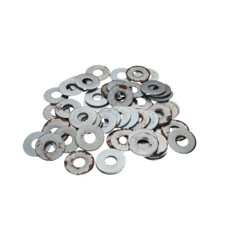 1 x Sluitring plat M10X27X2 L Wit verzinkt staal ROESTIG