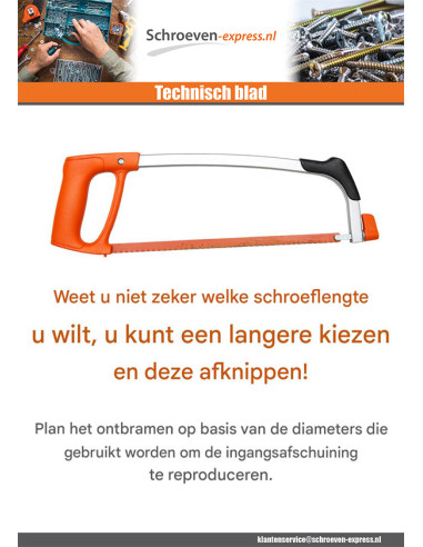 1 x Schroeven Bolkop breed rond natuurlijk...
