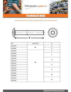 Metalen schroeven Zeshoekig hol kraagflens M8X50 klasse... 2