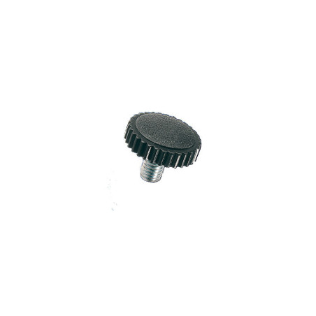 1 x Metalen schroeven kop kartelschreof zwart nylon stang Wit verzinkt staal M6X50