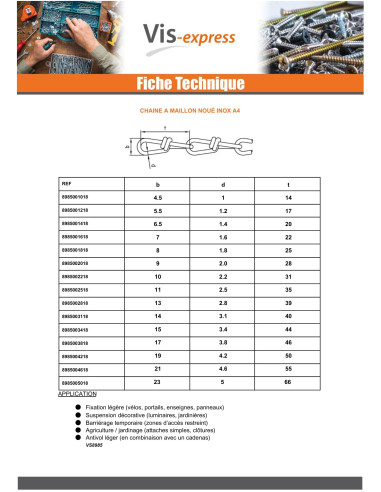 1 x M Ketting to gedraaide schakel diameter 1.2...