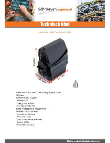 1 x TAS to HULPMIDDELEN ZACHT TAS S