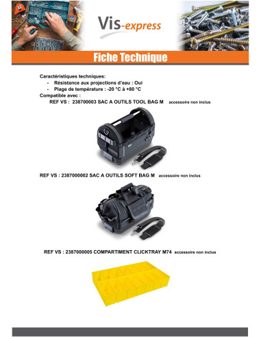 1 x BAC to HULPMIDDELEN CLICKTRAY M74