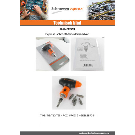 1 x HENDEL deur Bit VIS-EXPRESS