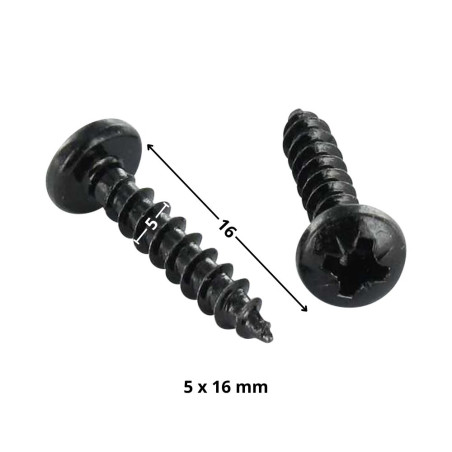 1 x Agglo houtschroeven ronde kop Pozi PZ7 5X16 Zwart gegalvaniseerd staal