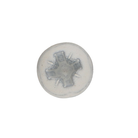 1 x Agglo houtschroeven ronde kop Pozi PZ7 3,5X15 Wit verzinkt staal witte lak RAL9010 zuiver wit