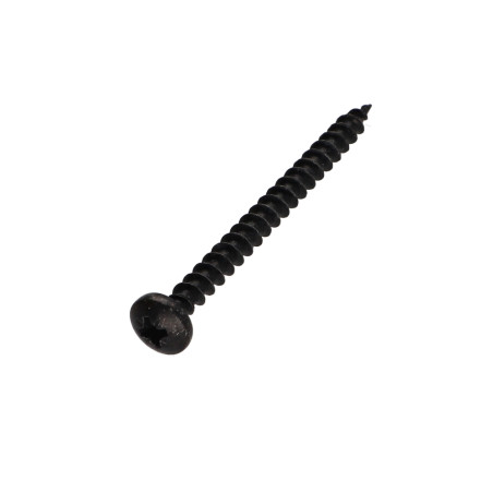 1 x Agglo houtschroeven ronde kop Pozi PZ7 5X60 Zwart gegalvaniseerd staal