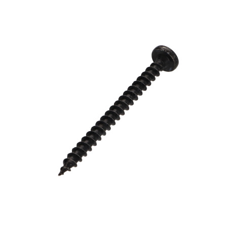 1 x Agglo houtschroeven ronde kop Pozi PZ7 5X60 Zwart gegalvaniseerd staal