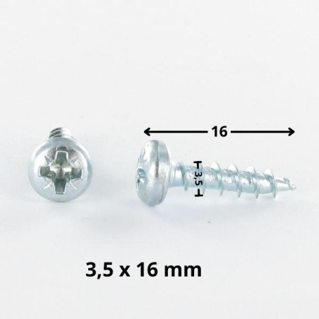 1 x Agglo houtschroeven ronde kop Pozi PZ7 3,5X16 Wit verzinkt staal