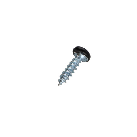 1 x Agglo houtschroeven ronde kop Pozi PZ7 3,5X15 Wit verzinkt staal zwarte lak RAL9005 donker zwart
