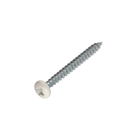 1 x Agglo houtschroeven ronde kop Pozi PZ7 5X50 Wit verzinkt staal witte lak RAL9010 zuiver wit