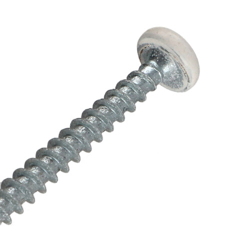 1 x Agglo houtschroeven ronde kop Pozi PZ7 5X50 Wit verzinkt staal witte lak RAL9010 zuiver wit