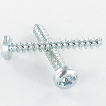 1 x PVC-schroeven cilindrische kop TORX T25 /FEND 5X12 Draadstang 30 Wit verzinkt staal