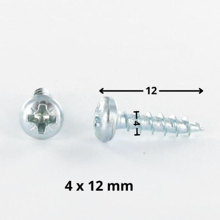 1 x Agglo houtschroeven ronde kop Pozi PZ7 4X12 Wit verzinkt staal
