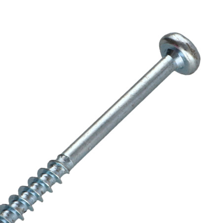 1 x Agglo houtschroeven ronde kop Pozi PZ8 6X100 bedraad op 60 Wit verzinkt staal