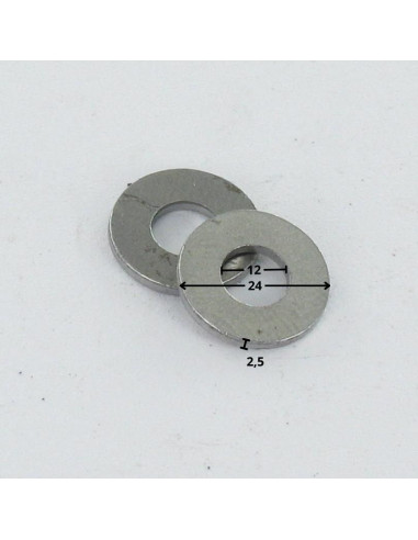 1 x Sluitring plat M12X24X2.5 Z Ruw staal