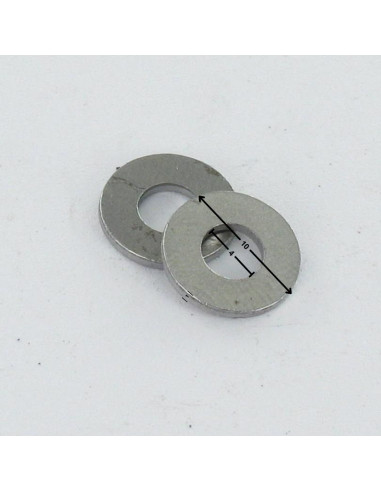 1 x Sluitring plat 4X10X1 Wit verzinkt staal