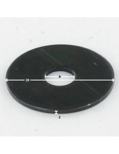 1 x Sluitring plat 8X20X2 Ruw staal Zing nikkel...