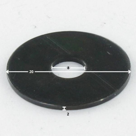 1 x Sluitring plat 8X20X2 Ruw staal Zing nikkel zwart 480 hbs roest vrij rood - Zwart versterkt hoge corrosiebestendigheid