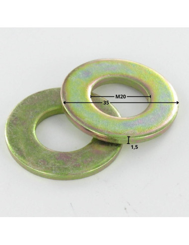 1 x Sluitring plat 20x35x1,5 Bichromaat