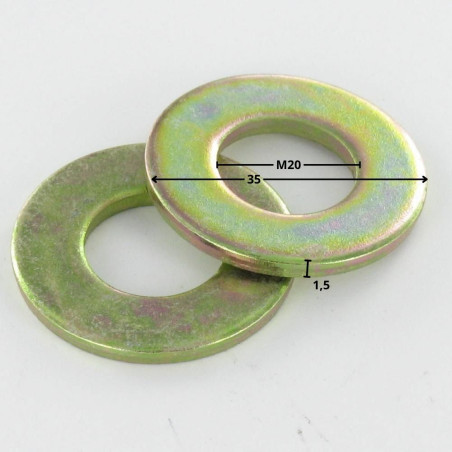 1 x Sluitring plat 20x35x1,5 Bichromaat