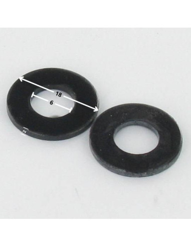 1 x Sluitring plat 6X18X2 Zwart gegalvaniseerd...