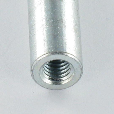 1 x Hulsen cilindrisch M10X30 diameter buitenkant 12 Wit verzinkt staal