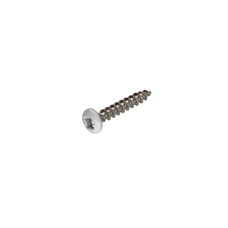 1 x Agglo houtschroeven RVS A2 ronde kop Pozi 3,5X20 witte lak