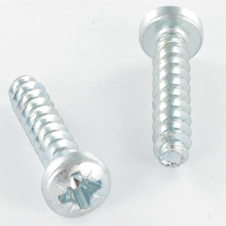 1 x PVC-schroeven cilindrische kop Pozi 6X29 Draadstang 40 graad Wit verzinkt staal