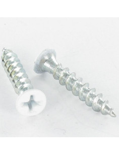 PVC-schroeven gefreesde kop phillips 4.2X25 Wit verzinkt...